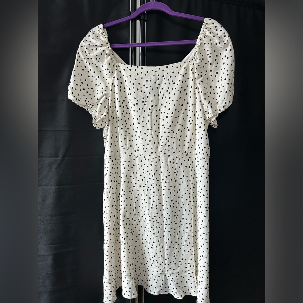 NWT LOFT Dotted Tie Back Flare Dress, Size 12